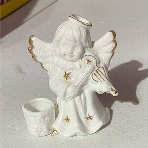White and Gold Angel Figurine